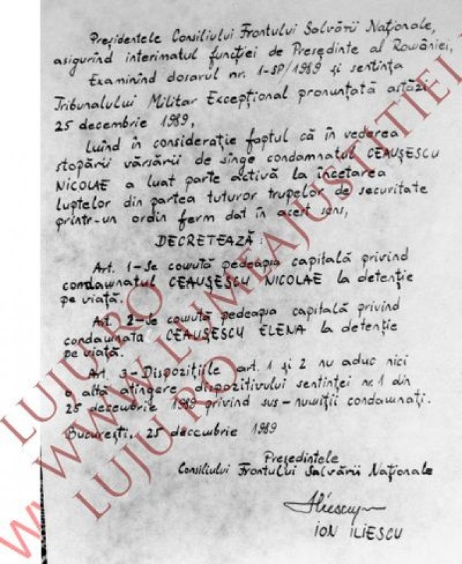 Antipoison gene lettuce Revoluţionarii îi cer socoteală lui Ion Iliescu pe marginea unui decret  prin care ar fi comutat pedeapsa soţilor Ceauşescu la închisoare pe viaţă |  DCNews