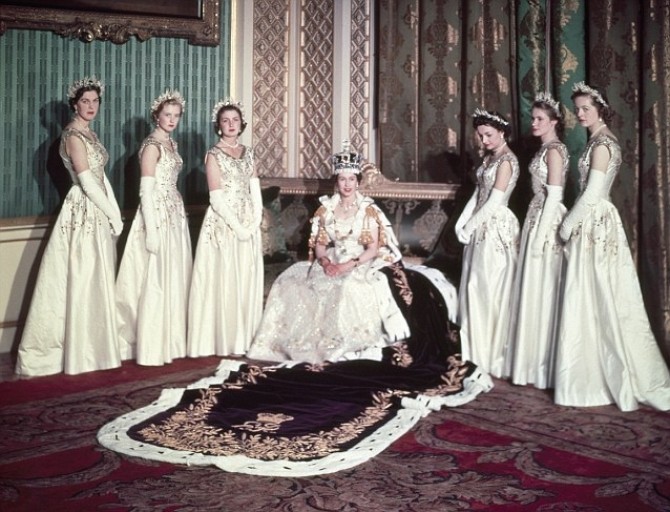 Official Coronation portrait of British monarch HM Queen Elizabe