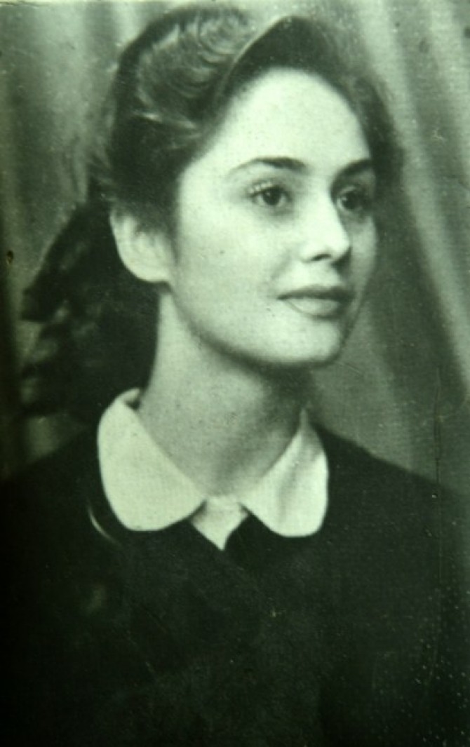 A youth portrait of Adriana Iliescu taken at an unidentified dat