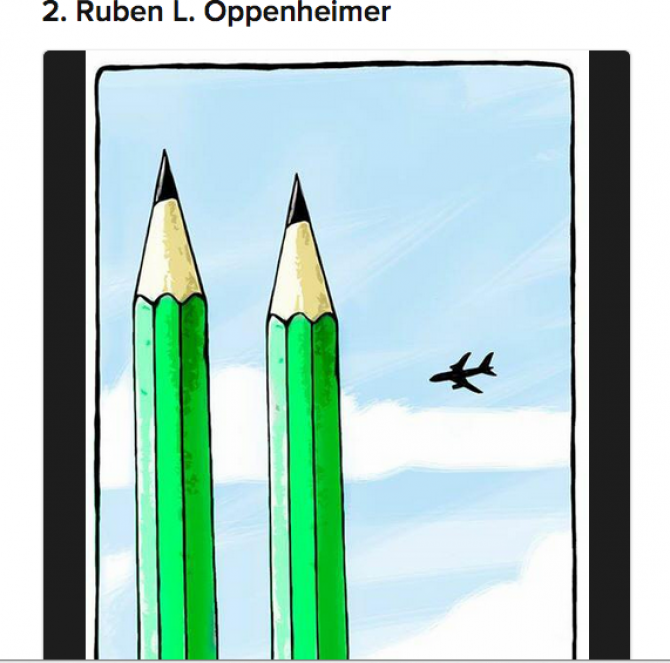 Caricatură Ruben L. Oppenheimer