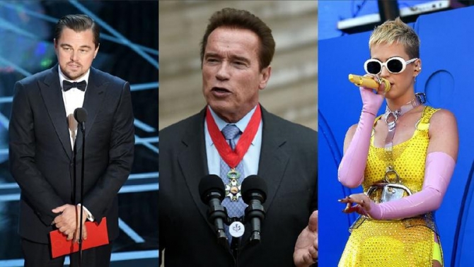 Leonardo DiCaprio, Arnold Schwarzenegger şi Katy Perry