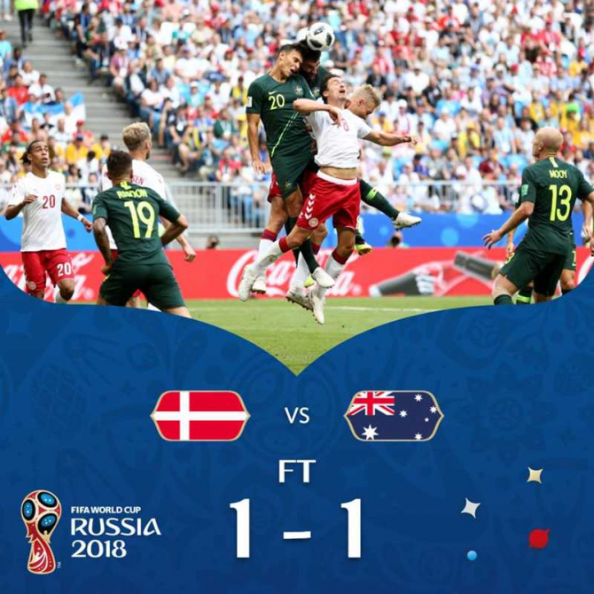 Danemarca - Australia / facebook @fifaworldcup