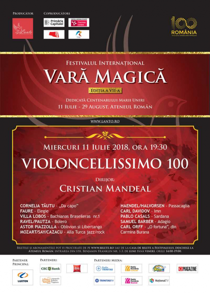 "Violoncellissimo 100" - O sută de violonceliști, pe scena Ateneului Român