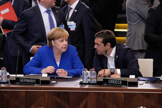 Alexis Tsipras și Angela Merkel