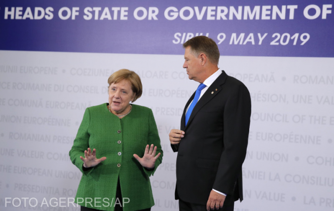 Angela Merkel: Este simbolic că în timpul Preşedinţiei române ne întâlnim aici, în Sibiu, de Ziua Europei 