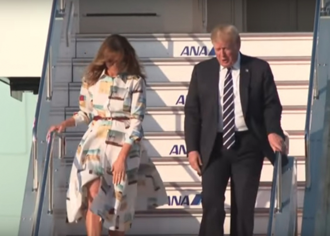 Melanie Trump, în dificultate la Tokyo