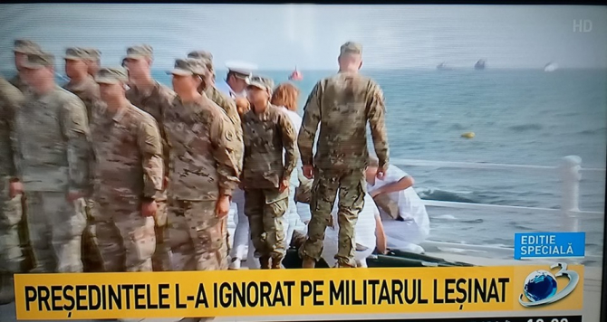 Militar leșinat Ziua Marinei 2019 Captură foto Antena 3