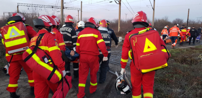 Accident feroviar în Prahova. Foto: ISU Prahova