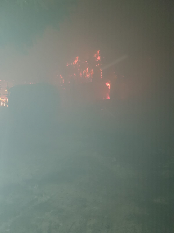 Incendiu cabană. FOTO: ISU Cluj