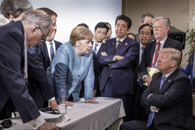 Imagine devenită virală din timpul unui summit G8