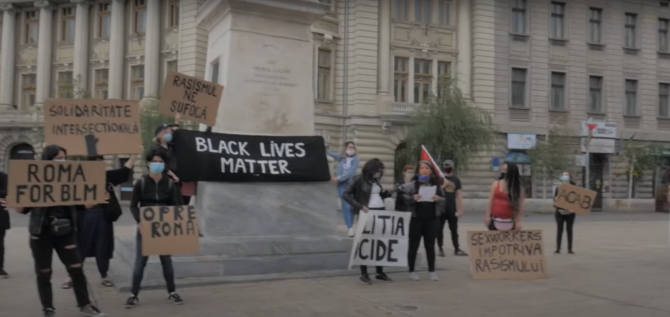 Captură foto Youtube #BlackLivesMatter București
