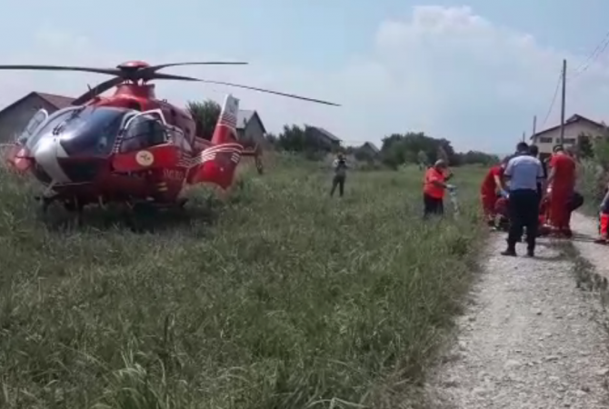 Elicopter SMURD. Intervenție salvare. Foto: ISU Vrancea