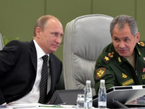 Vladimir Putin, președintele Rusiei și Serghei Șoigu, ministrul Apărării de la Moscova