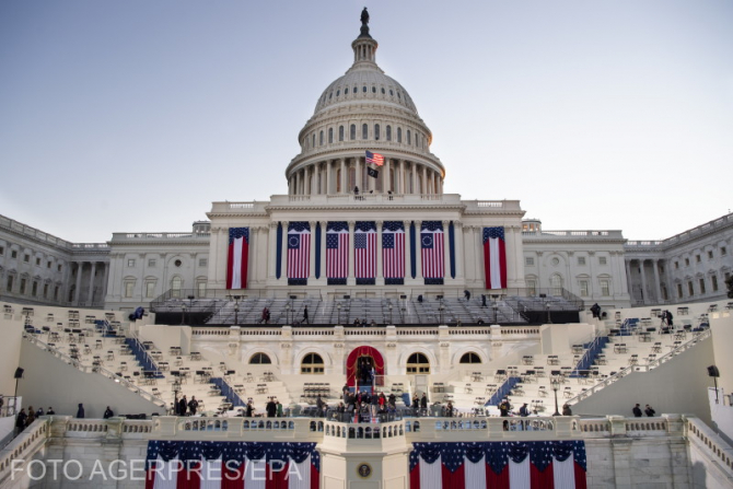 Capitoliul, înaintea ceremoniei de inaugurare a președintelui ales Joe Biden
