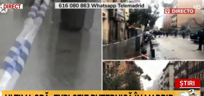 Explozie în Madrid / Captură Antena 3