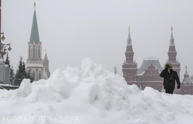 Căderi de zăpadă excepționale s-au abătut asupra Moscovei