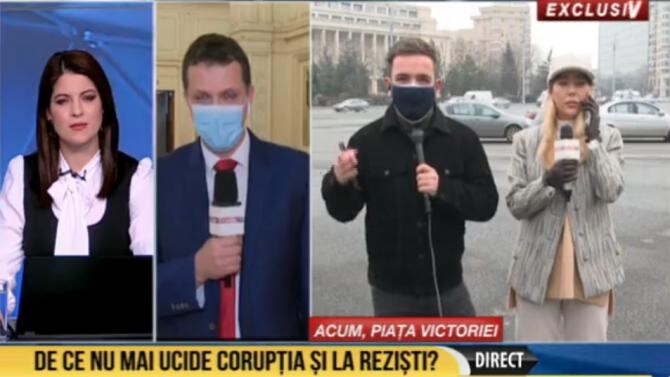 Oana Lovin, scandal în direct cu Ionuț Moșteanu: Vlad Voiculescu nu e starletă TV - Dialog sau circotecă?. Foto: Captură România TV. 