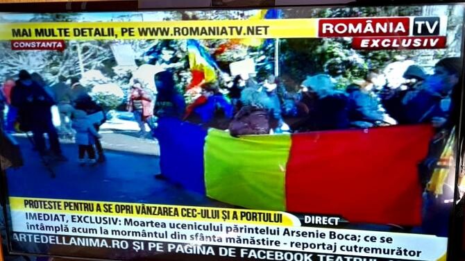 Protest împotriva Guvernului Cîțu: Stop vânzării CEC-ului și a Portului Constanța! Captură România TV