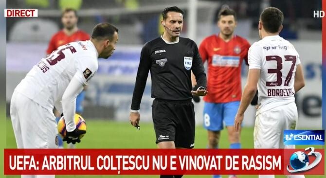 UEFA a luat decizia finală în cazul arbitrului Sebastian Colţescu / Foto captură Antena 3