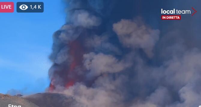 Vulcanul Etna a erupt din nou - Captură Video Local Team 