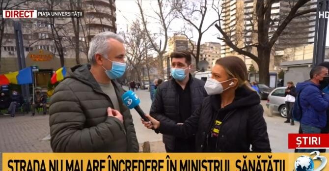 Protest București, 30 martie / Captură Antena 3