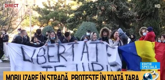 Protest la Constanța / Captură Antena 3