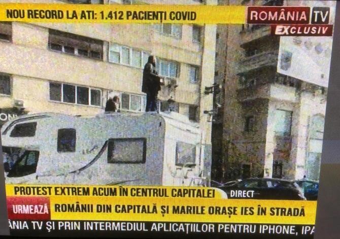 Protest pe rulotă, în București / Captură România TV