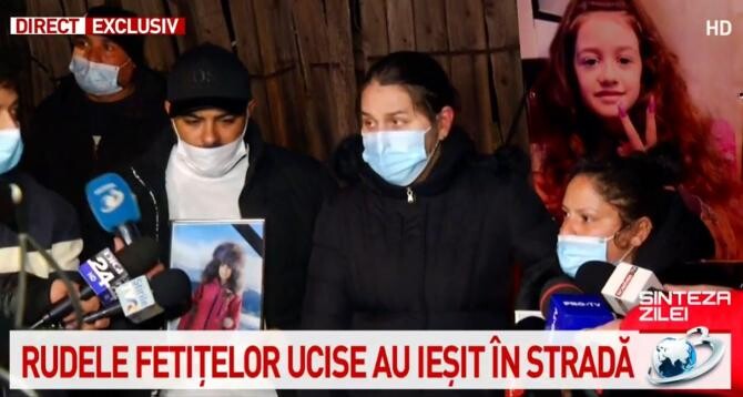Rudele fetelor ucise, protest / Captură Antena3