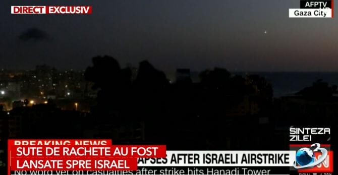Ploaie de rachete lansate din Fâşia Gaza spre metropola israeliană Tel Aviv