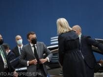 Președintele Franței Emmanuel Macron ajunge la întâlnirea liderilor Uniunii Europene la Bruxelles