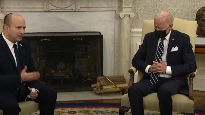 Joe Biden a părut că a adormit în timpul dialogului oficial cu premierul Israelului  /  Sursă foto: Captură YouTube 