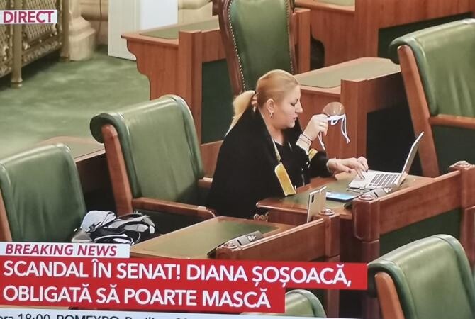 foto Antena 3/A fost chemată Poliția în Senat pentru Diana Șoșoacă