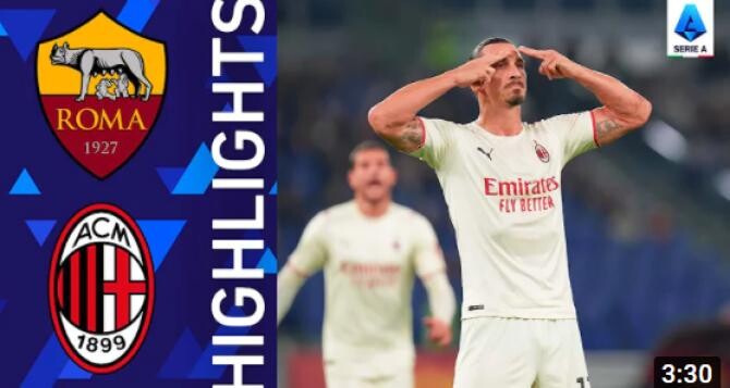 Fenomenul Ibrahimovic. A marcat golul 400 la 40 de ani în Roma - Milan / Captură Video YouTube Serie A