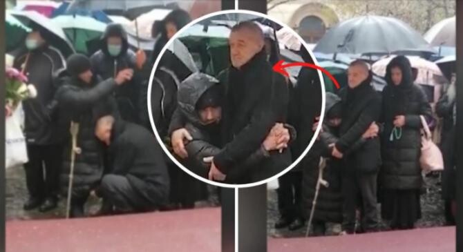 Gigi Becali, gest exemplar în curtea unei mănăstiri. Și-a dat haina de pe el unui om al străzii cu dizabilități / Captură Video Play Sport
