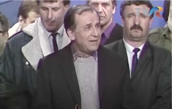 Ion Iliescu, prima intervenție televizată după Revoluție/ foto captură video TVR, YouTube