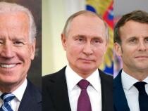 Sursă foto: Facebook - Joe Biden/Vladimir Putin/Emanuel Macron