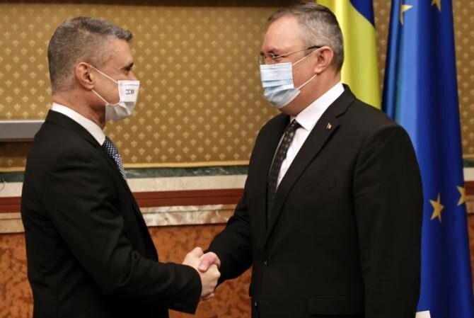 Întrevederea premierului Nicolae-Ionel Ciucă cu E.S. David Saranga, ambasadorul Statului Israel în România / Foto: gov.ro