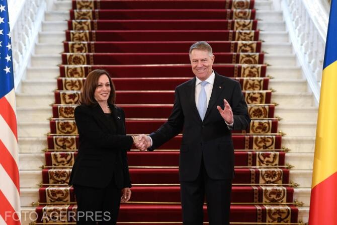 Ceremonia primirii oficiale de catre presedintele Klaus Iohannis, la Palatul Cotroceni, a vicepresedintelui Statelor Unite ale Americii, Kamala Harris, in cadrul vizitei oficiale pe care o intreprinde in Romania.