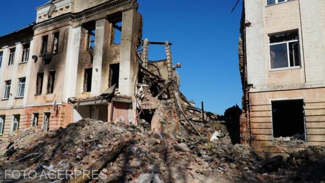 Foto Ilustrativ/Clădire bombardată în Ucraiana