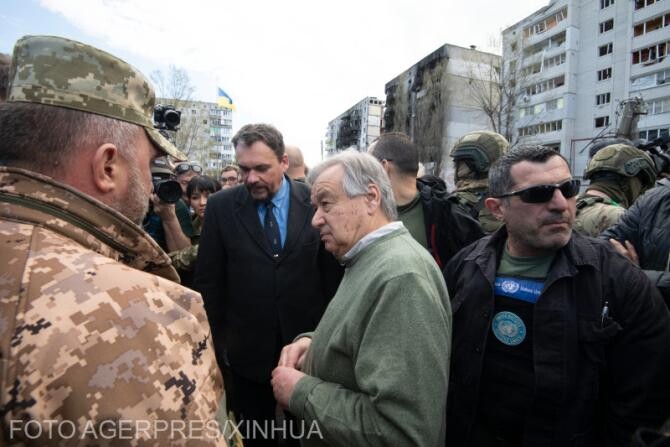 Rusia recunoaște că a bombardat Kievul în timpul vizitei lui Antonio Guterres