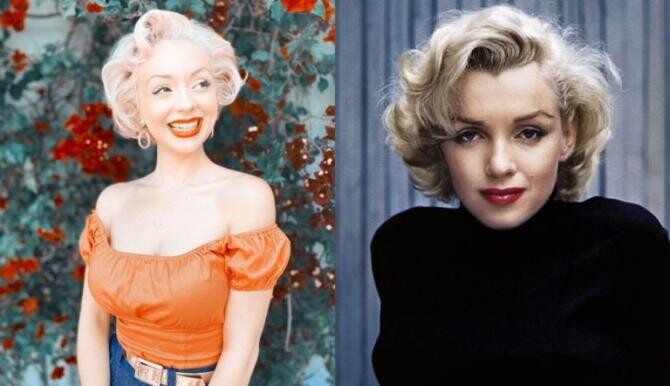 Marilyn Monroe şi sosia ei în viaţă, Jasmine Chiswell / Instagram