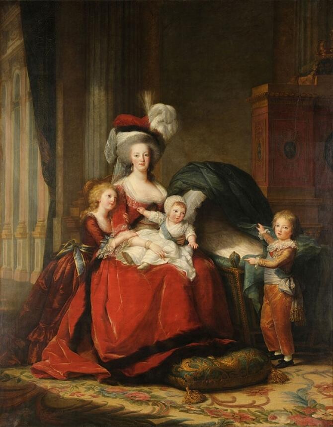 Marie Antoinette şi copiii ei, pictură / Pixabay