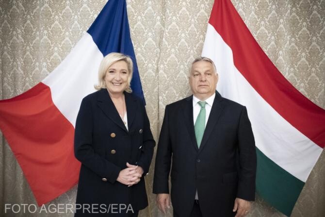 Premierul ungar Viktor Orban s-a întâlnit vineri la Paris cu lidera Adunării naţionale franceze, Marine Le Pen
