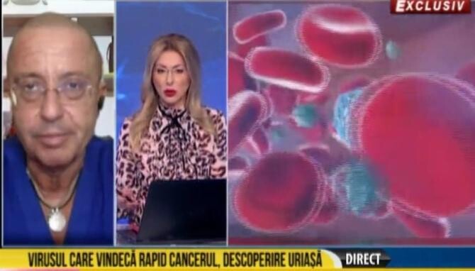 Virus ce ucide cancerul, injectat pacienților. Dr. Tudor Ciuhodaru: Rezultate fantastice pe diverse forme de tumori / Foto: Captură video România Tv