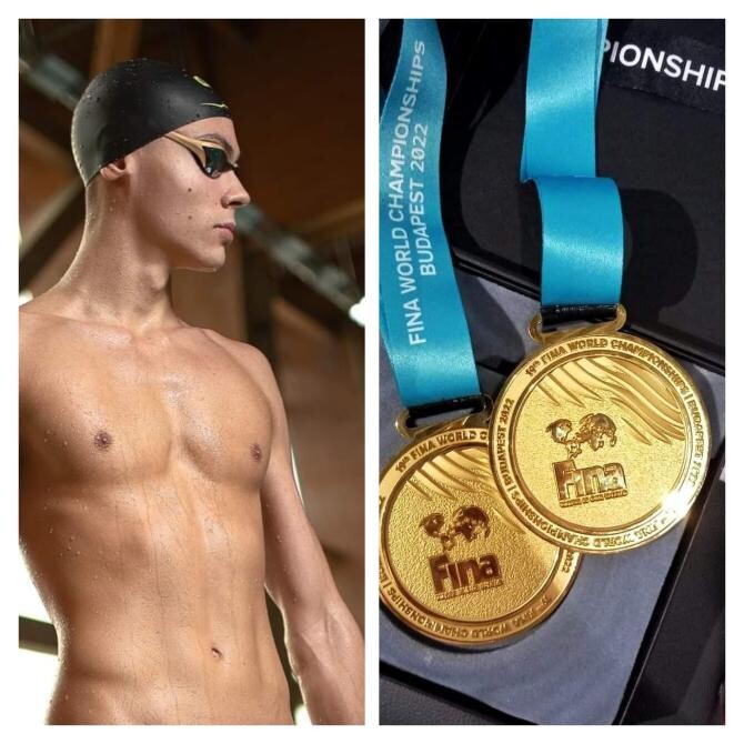 Câți bani a câștigat David Popovici după ce a obținut cele două medalii de aur / Foto: Facebook David Popovici