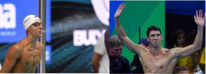 Foto stânga INQUAM PHOTO/Alex Nicodim, Foto dreapta Facebook Michael Phelps