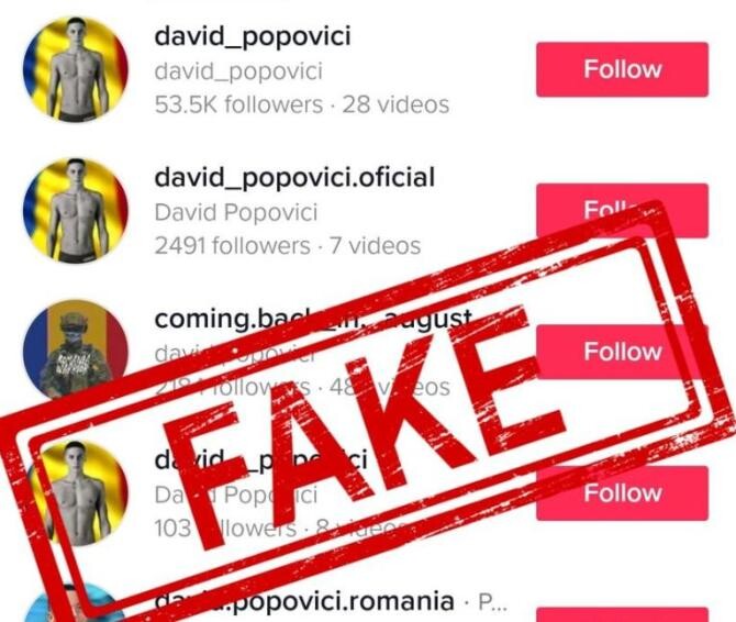 David Popovici, victimă pe o rețea de socializare - Nu utilizez Tik Tok, conturile sunt false. Sursa foto - facebook/David Popovici 