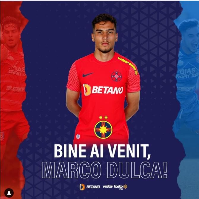 Marco Dulca, abia transferat de la FCSB, nu exclude revenirea la „roș-albaștri” - Foto Instagram FCSB 