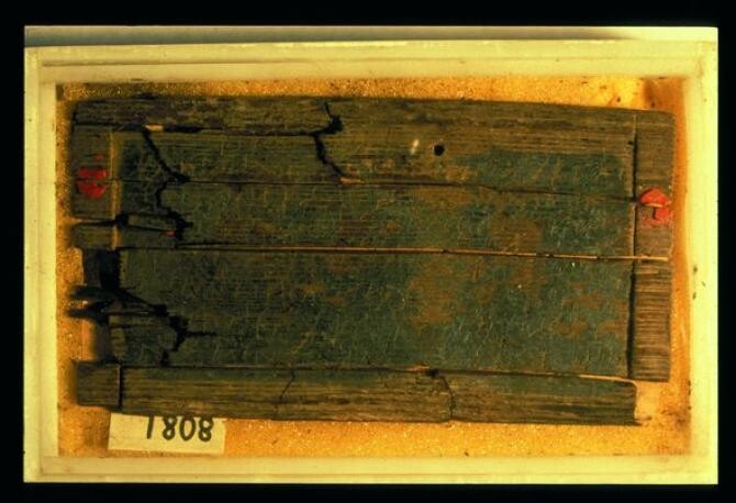 Tableta cerată din Bibliotecă din perioada romană, aparţinând secolului al II-lea p. Chr