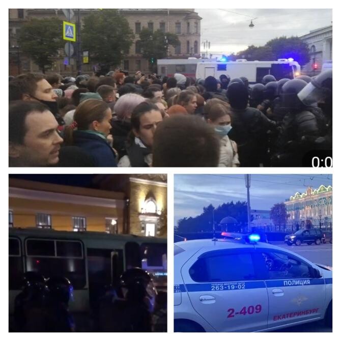Proteste împotriva mobilizării în Rusia. Forțele de ordine au împânzit străzile, au loc primele rețineri. "Vrem doar să trăim și să nu ne fie luați bărbații" / Foto: Capturi video Telegram